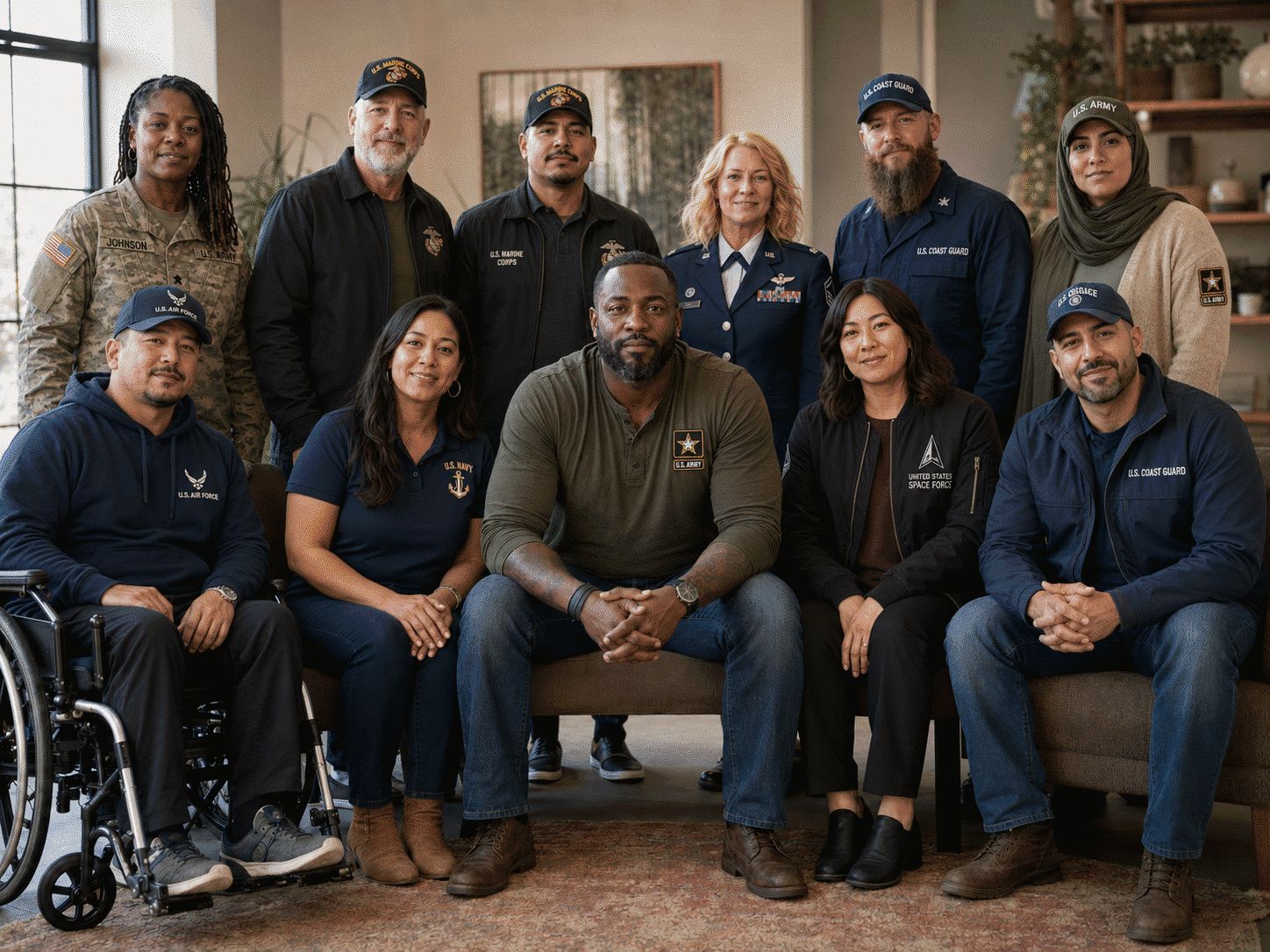 Veterans gathered around connection, transition, purpose, and support.